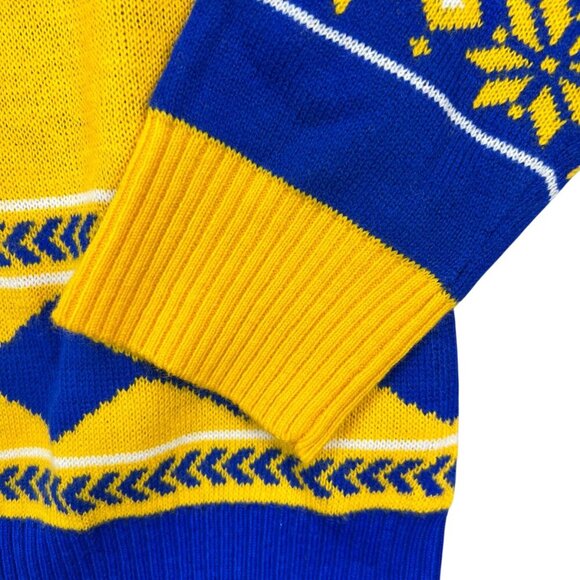 Golden State Warriors Ugly Xmas Sweater  Knit Plaid Retro Big Logo XL - Picture 4 of 11